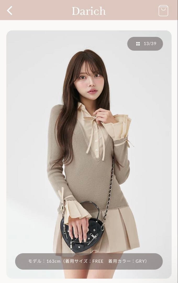 Darich シャツドッキングプリーツミニワンピース - メルカリ