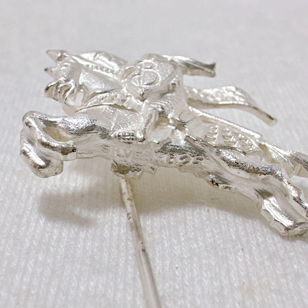 BURBERRY バーバリー SILVER925 馬 ロゴ ピンブローチ - メルカリ