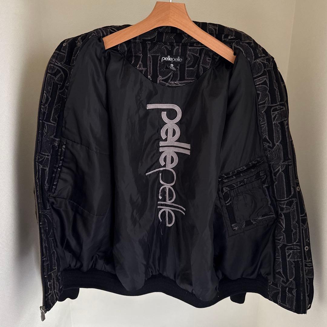 1990's pellepelle ウールスタジャン 総柄 ブラック 激レア - メルカリ