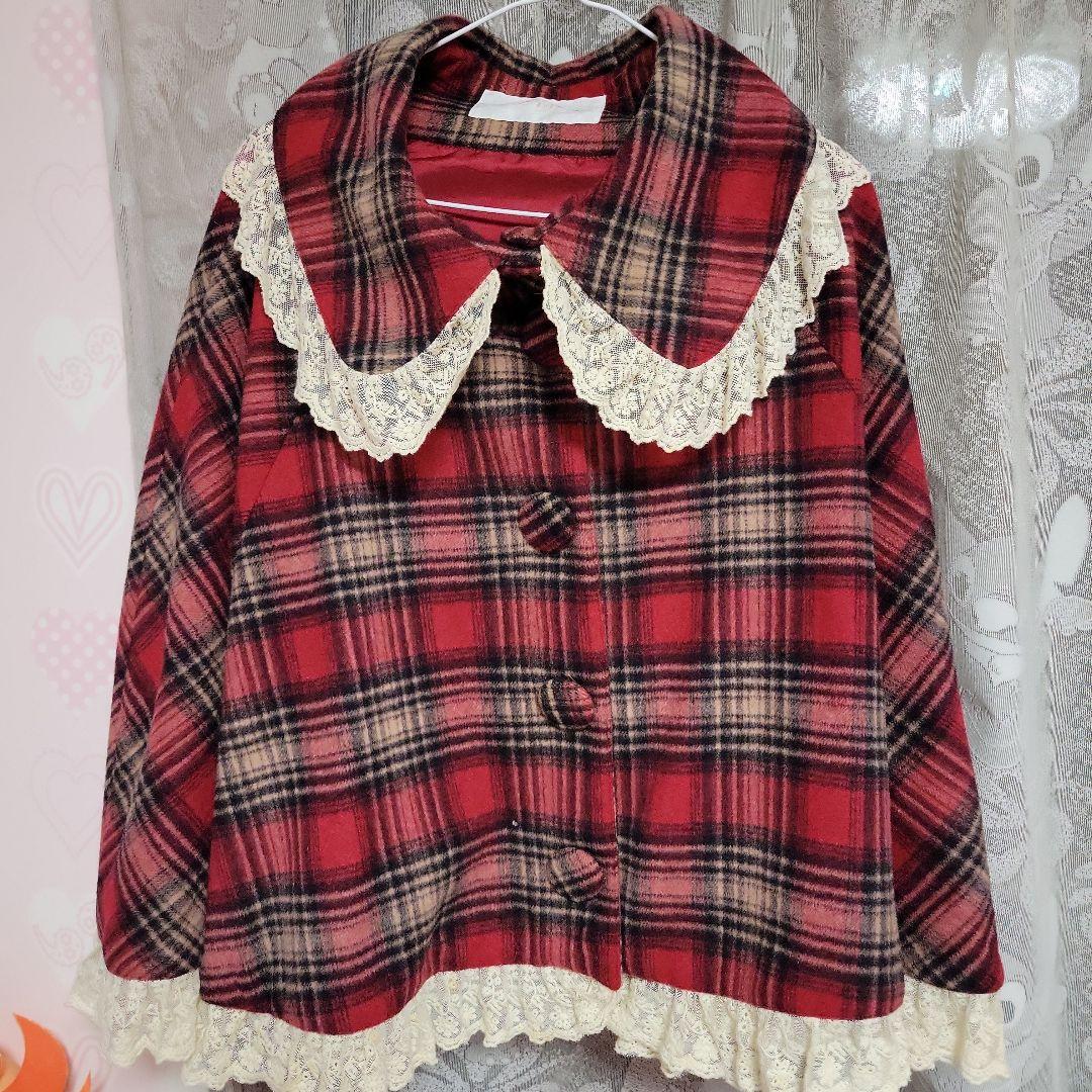 きゅー様専用 LIZ LISA 赤チェック ポンチョ 平成レトロ 平成ギャル