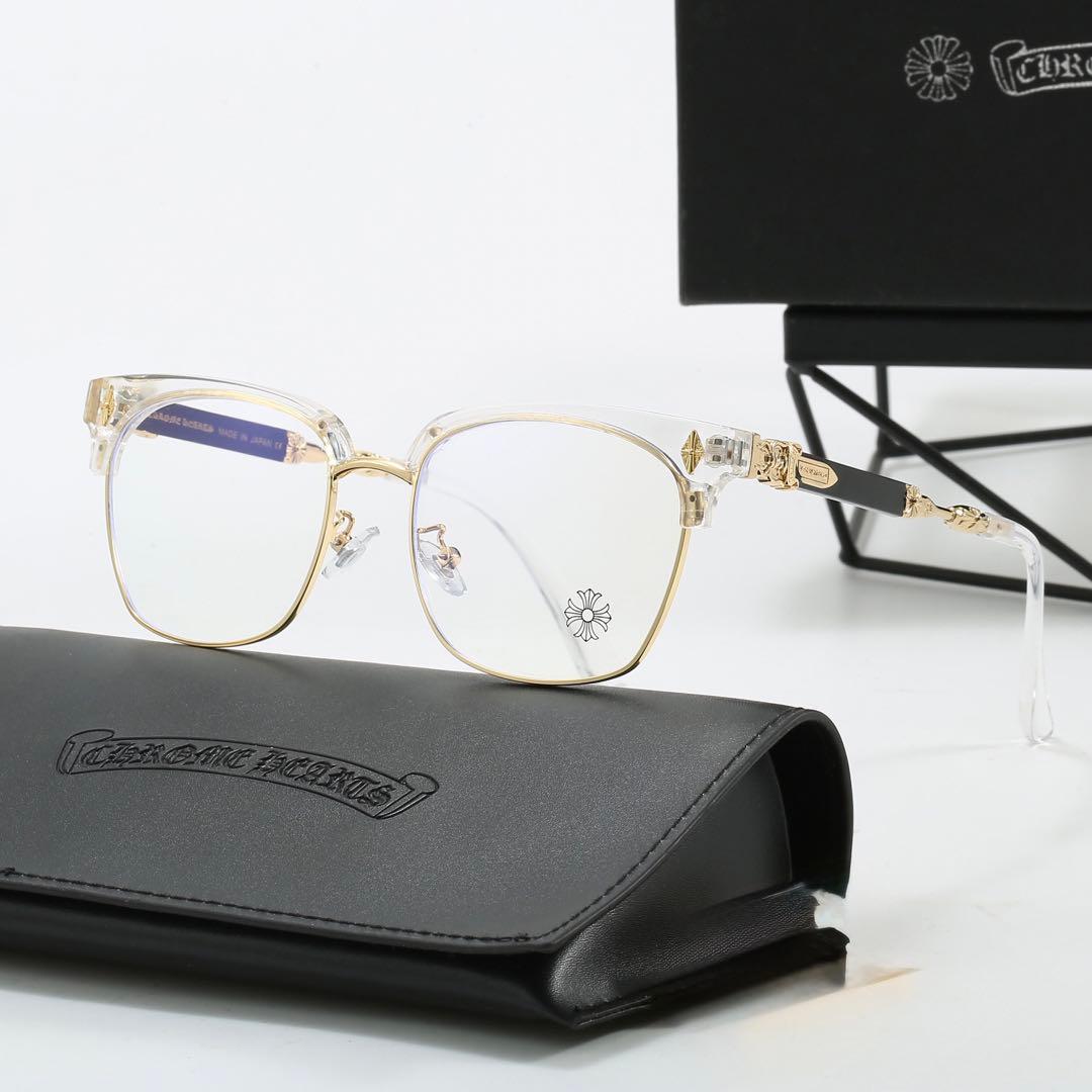 装飾クリアゴールド伊達メガネ 「クロムハーツ好き必見‼︎」メガネ サングラス 大人気！クロス【クリア ゴールド】サングラス 伊達メガネ クロム