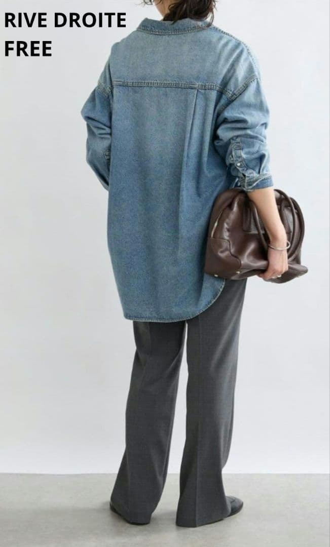リヴドロワ 【MONN.:.(モン)】ビッグデニムシャツ ブルー MONN.:./ビッグデニムシャツ（シャツ/ブラウス）｜RIVE DROITE