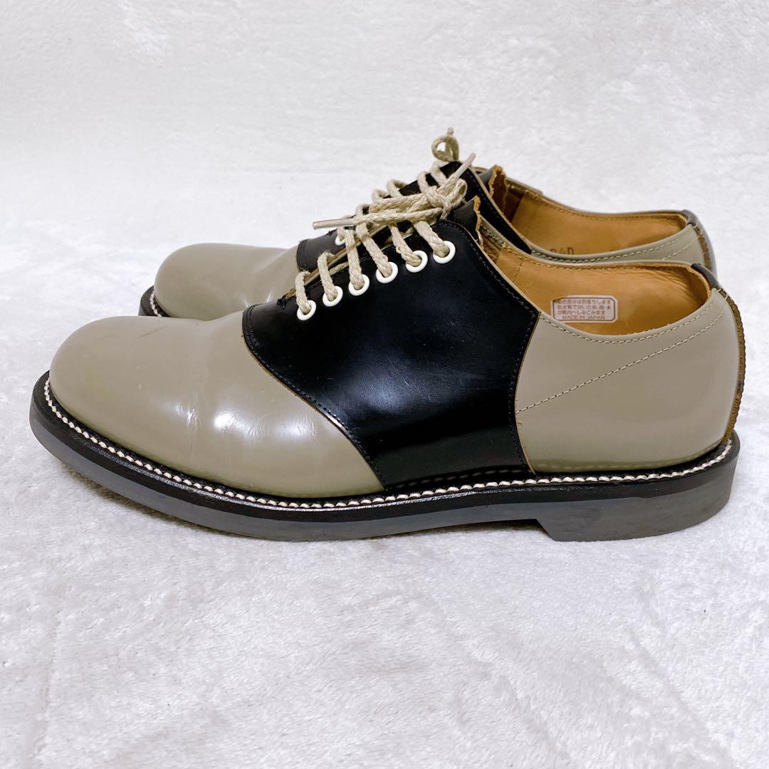 美品　REGAL　サドルシューズ　25.5cm　ブラック　グレー　バイカラー　黒