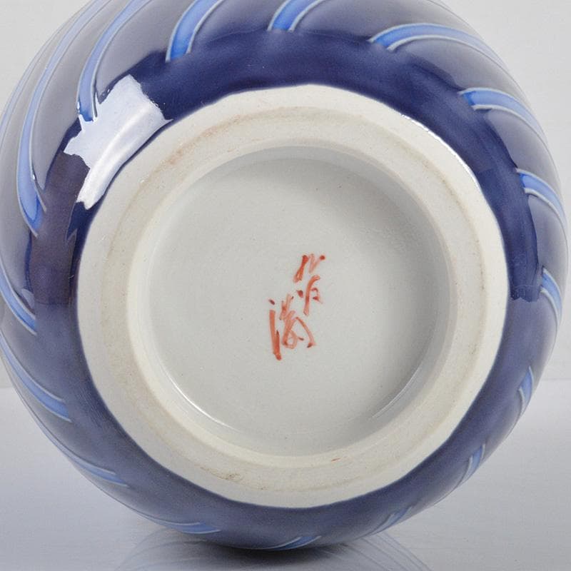 九谷焼 近藤満作 彩釉 線文花生 花瓶 共箱 V R4208 - メルカリ