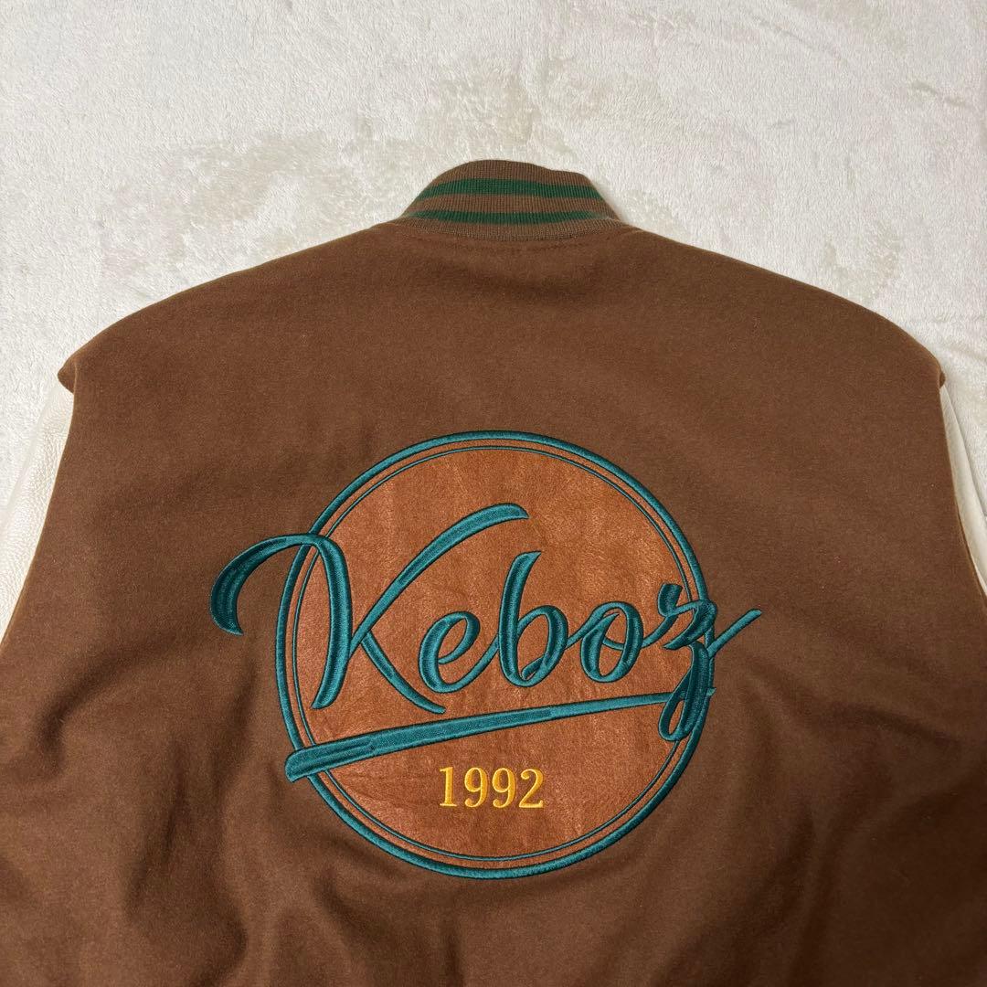 keboz スタジャン ブラウン レザー切替 - メルカリ
