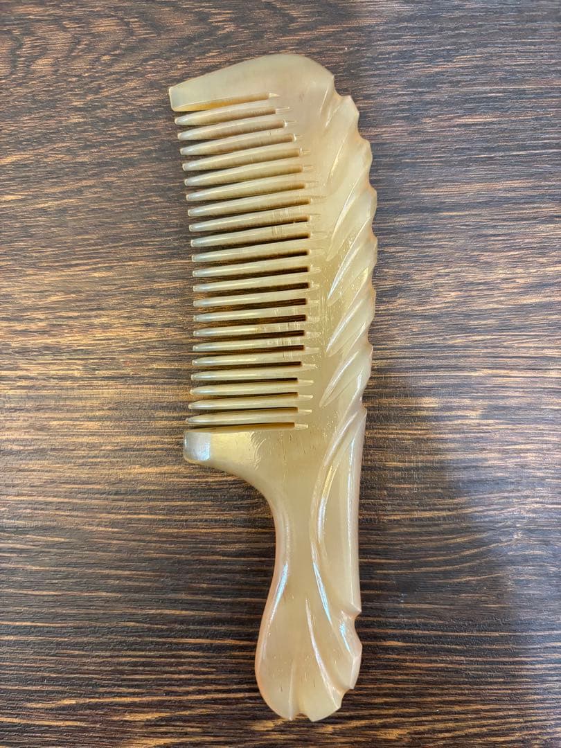 シープホーンコーム　ポケットタイプハンドル付き　ナチュラルホーンコーム　羊角 シープホーンコーム シープホーンコーム ポケットタイプハンドル付き