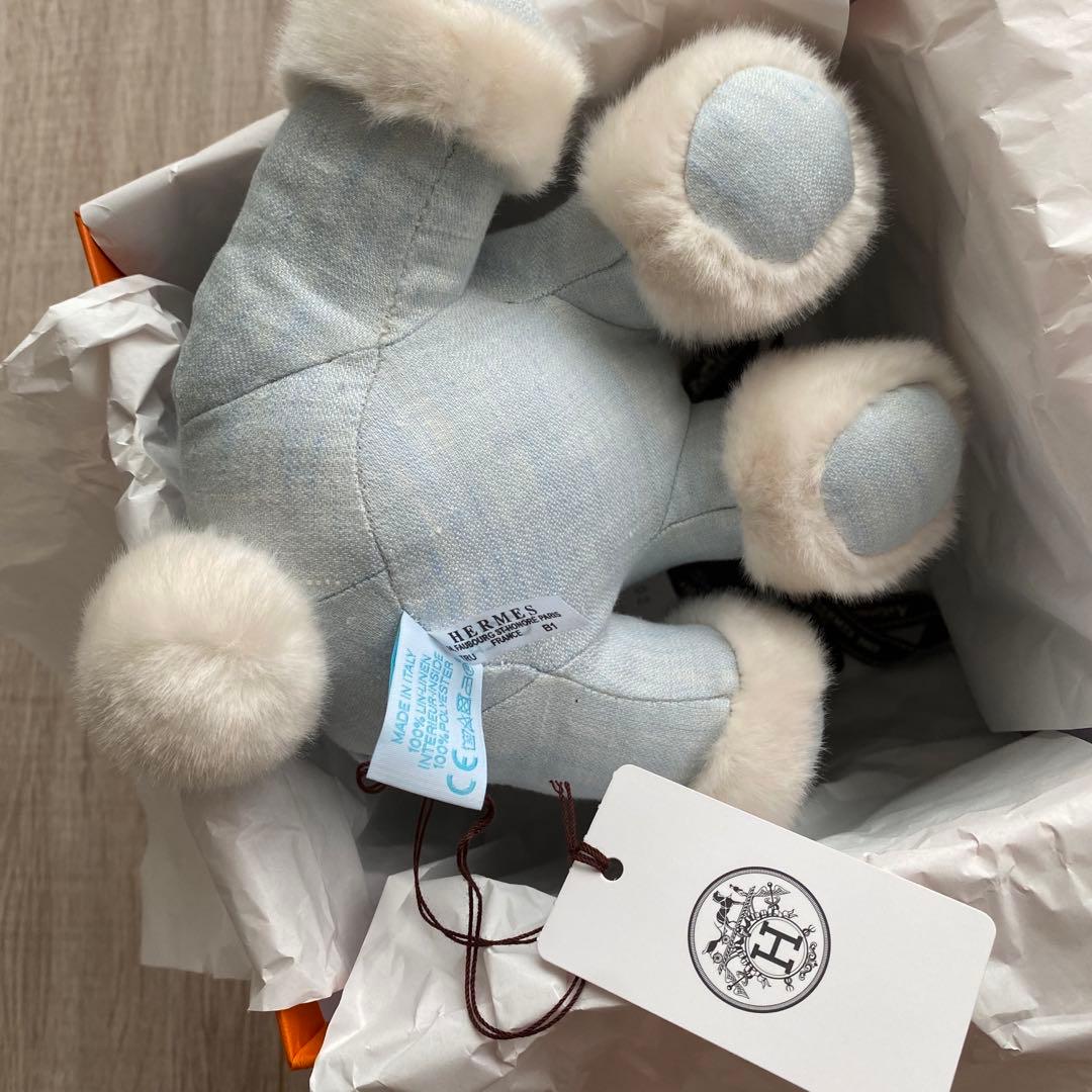 エルメス ベビーエルミー ホース 馬 ぬいぐるみ リネン ブルー 新品