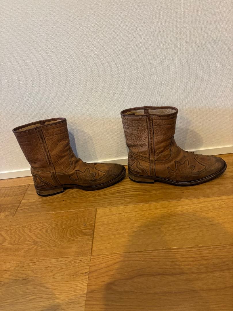 DOLCE&GABBANA D&G レザーブーツ バッファローレザー ブラウン - メルカリ