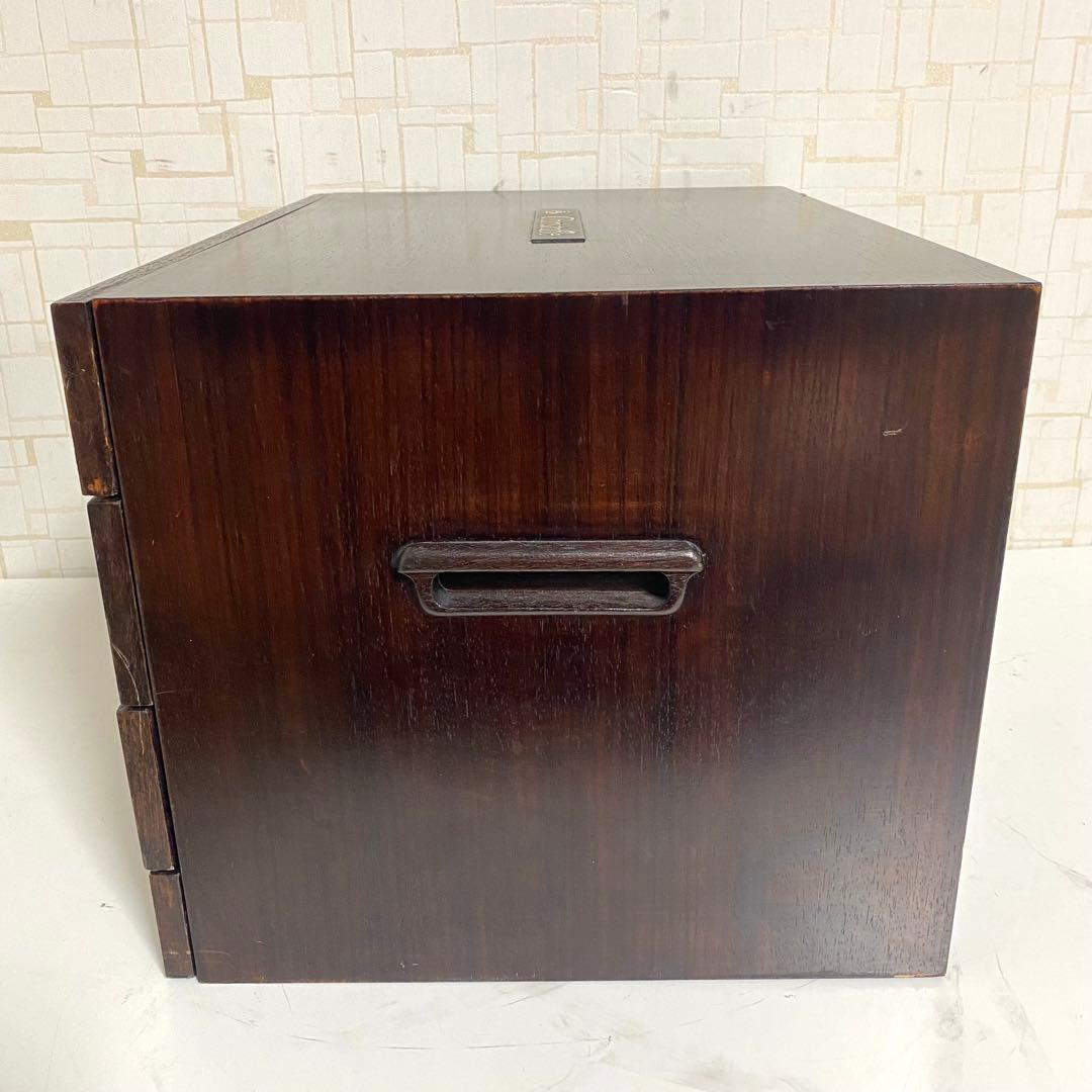 クリストフル 木製 4段収納チェスト 引き出し カトラリー セット 約90点