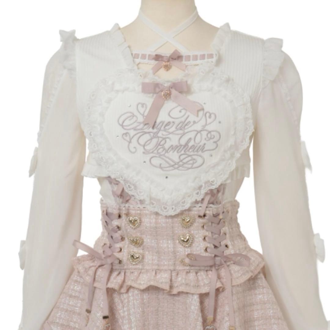 フリルハートリボンスリーブトップス　LIZLISA ピンク フリルハートリボンスリーブトップス ピンク LIZLISA - メルカリ