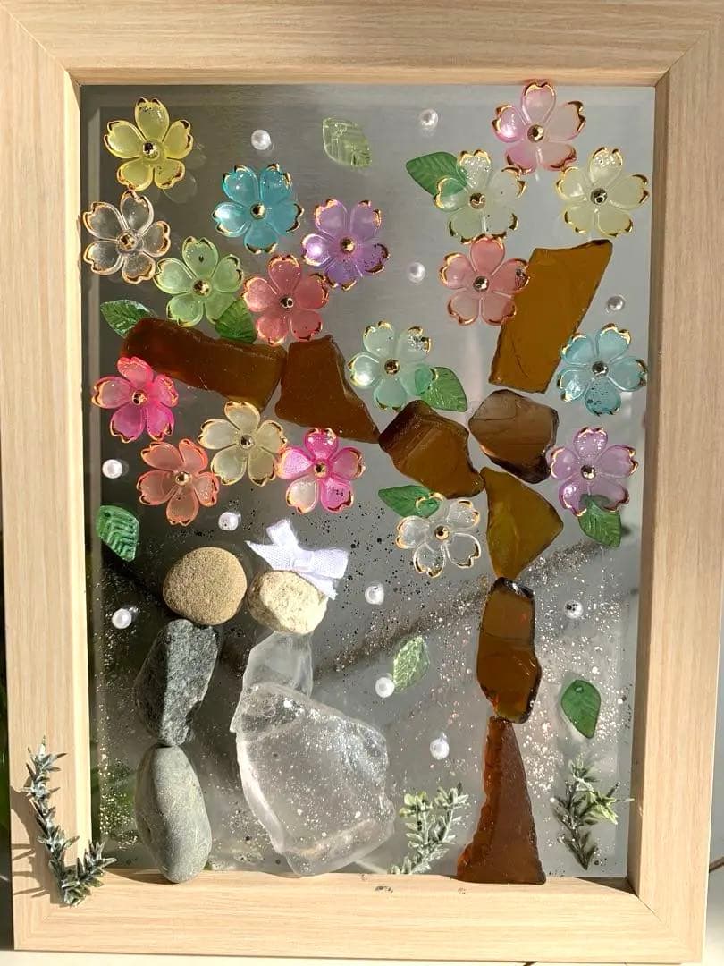 シーグラスアート 「春の訪れ」 - メルカリ