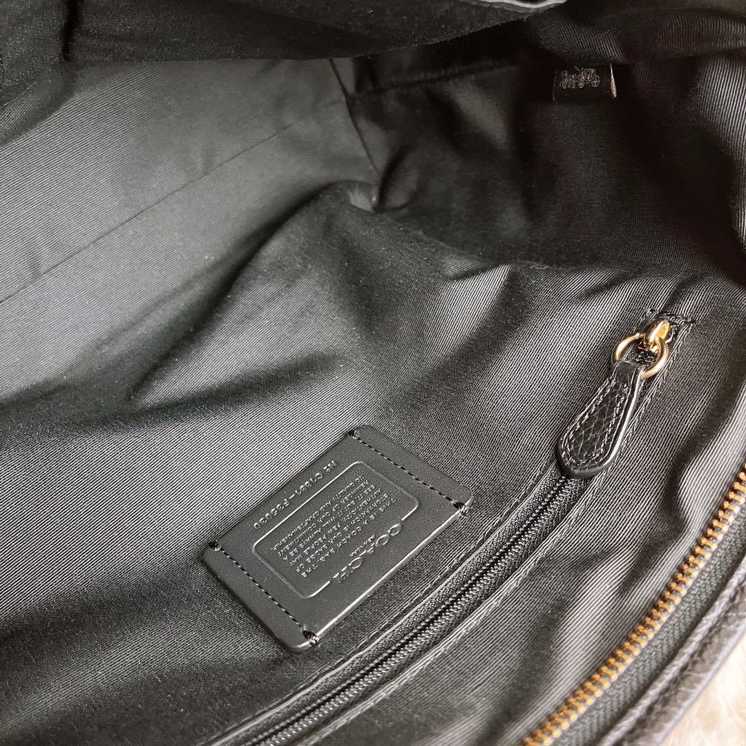 極美品☆COACHコーチ 2wayショルダーバッグ ブラック シボ革レザー