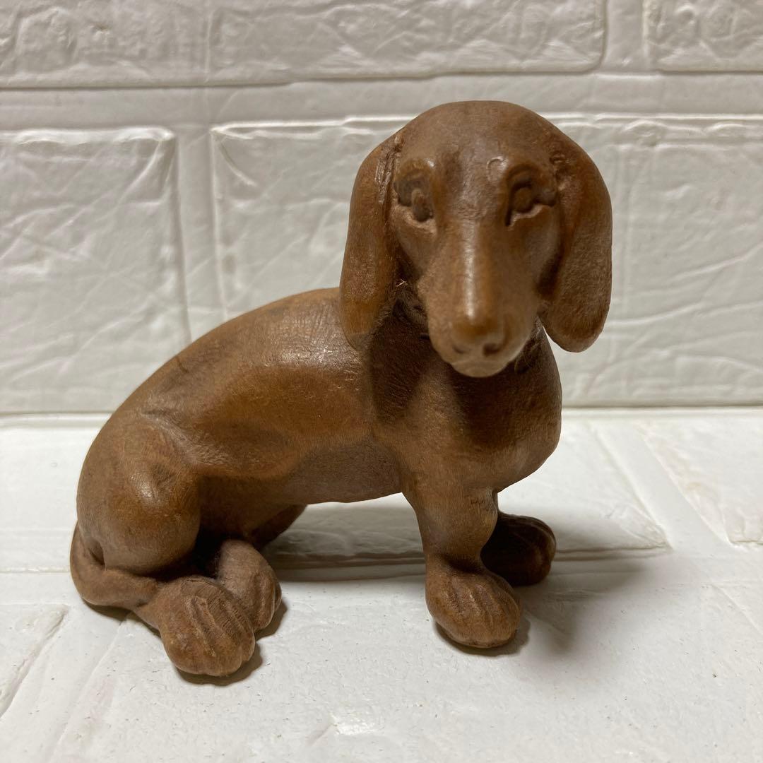 木製 ダックスフンド 置物 木彫り - メルカリ