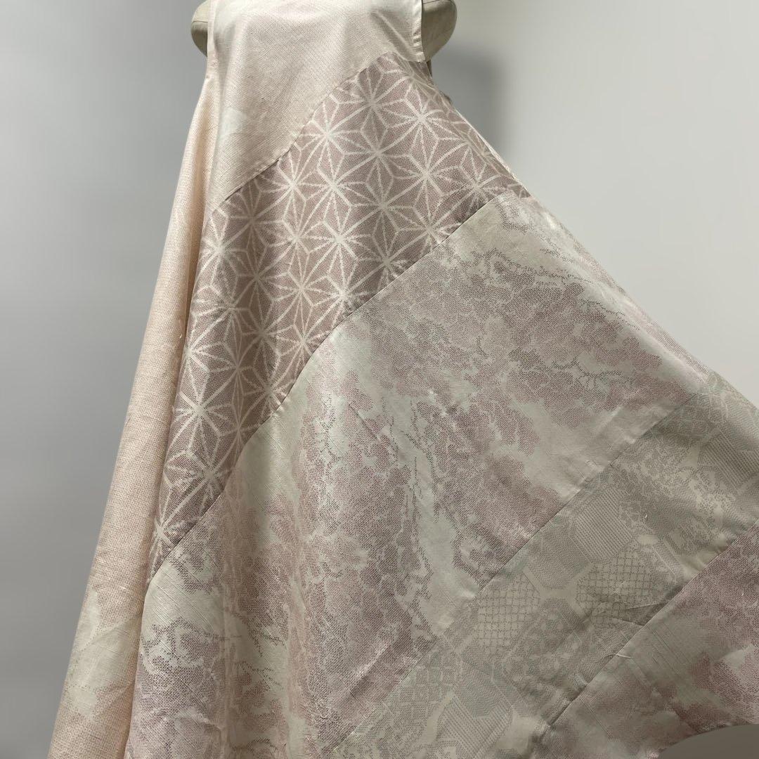 着物ワンピーステントラインマキシ丈《20》塩沢紬・結城紬・白大島紬等 L〜くらい