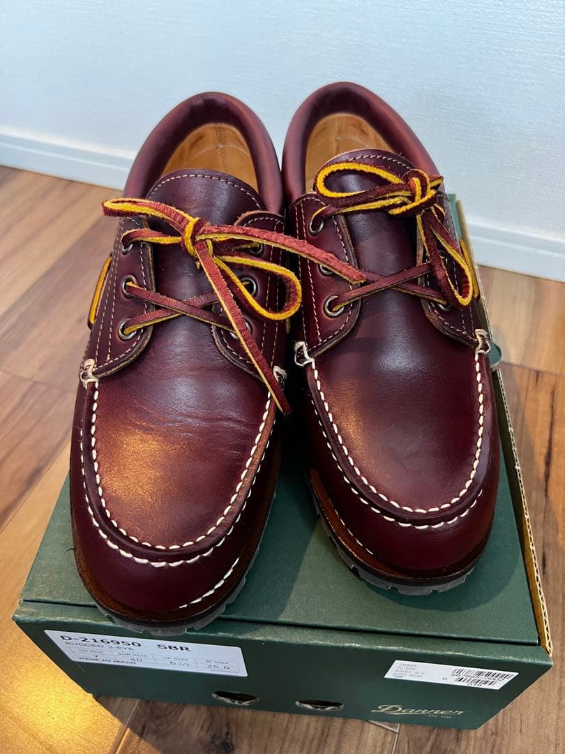 <新品>Danner ボートシューズ サイズ25 (箱アリ) 革のダイヤモンド」シェルコードバンを贅沢に使用した最高級のDANNER
