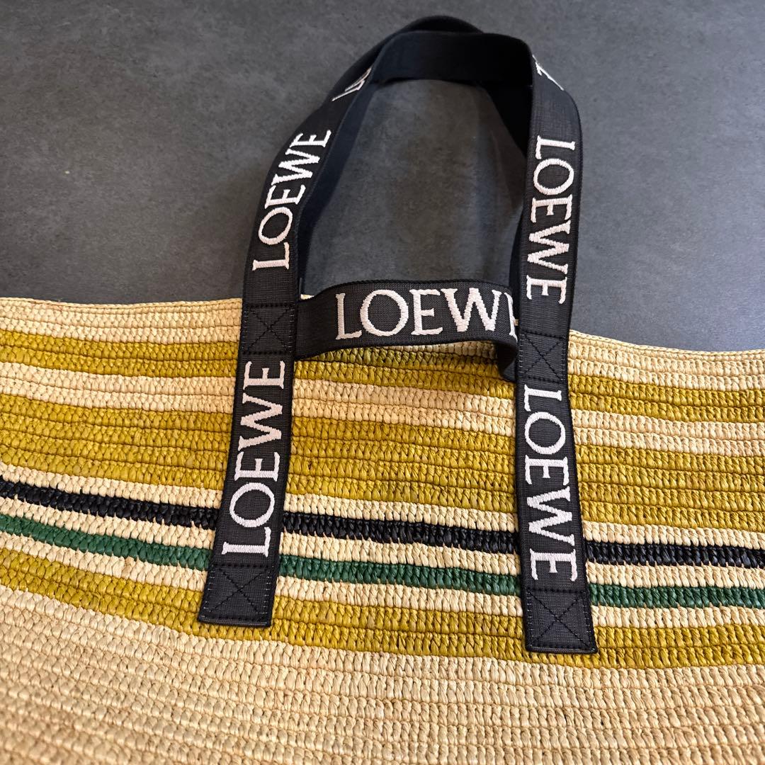 LOEWE ストライプ トートバッグ かごバッグの通販はau PAY マーケット