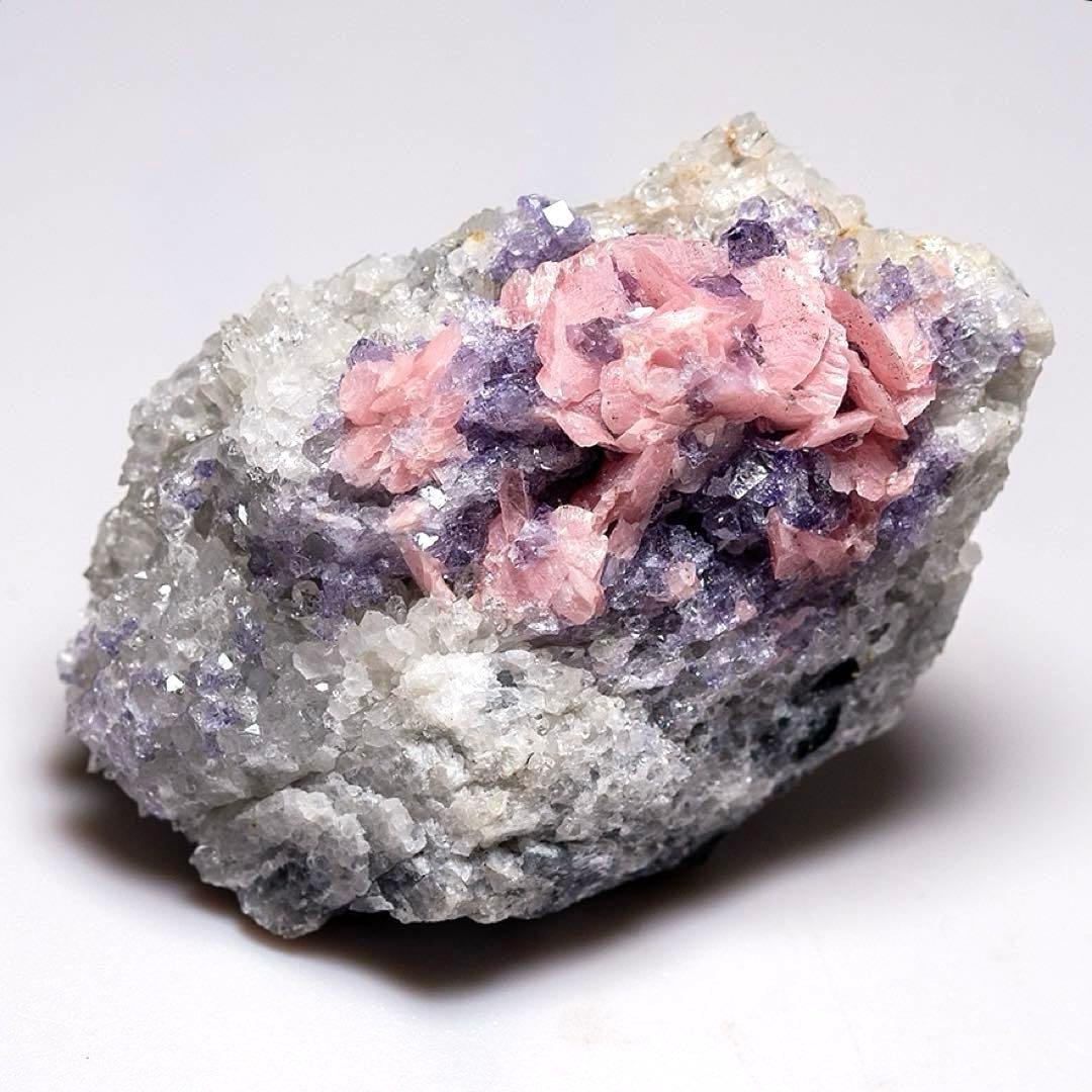 中国 ロードクロサイト フローライト 天然石 原石 鉱物標本 鉱石 蛍石