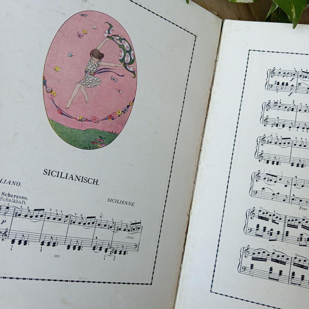 洋書古書1922年メッセージ 楽譜シューマン ルメール画集アンティーク