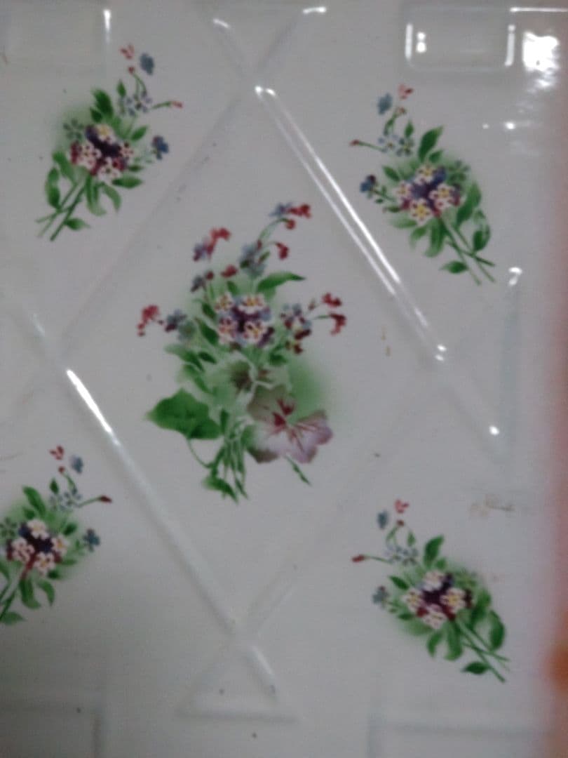 レードルラック アンティーク 花柄 ホーロー