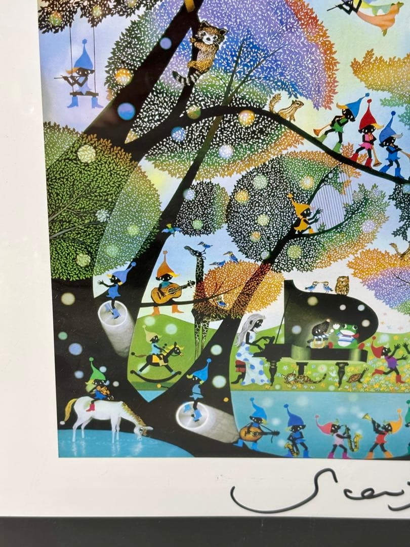 藤城清治「こびとの楽園」レフグラフ作品 本人サイン入り - メルカリ