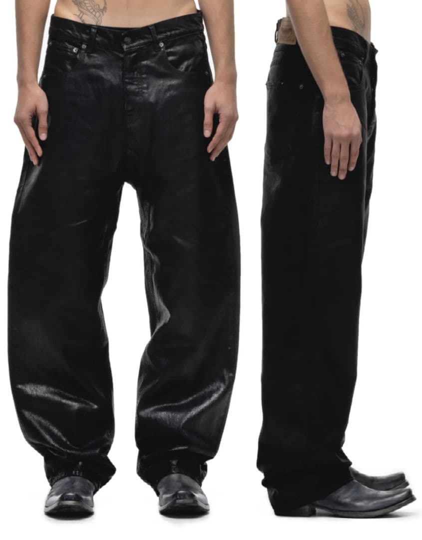 NO/FAITH STUDIOS レザーコーティングデニム BLACK ARTISANAL DUNE DENIM – NO/FAITH STUDIOS