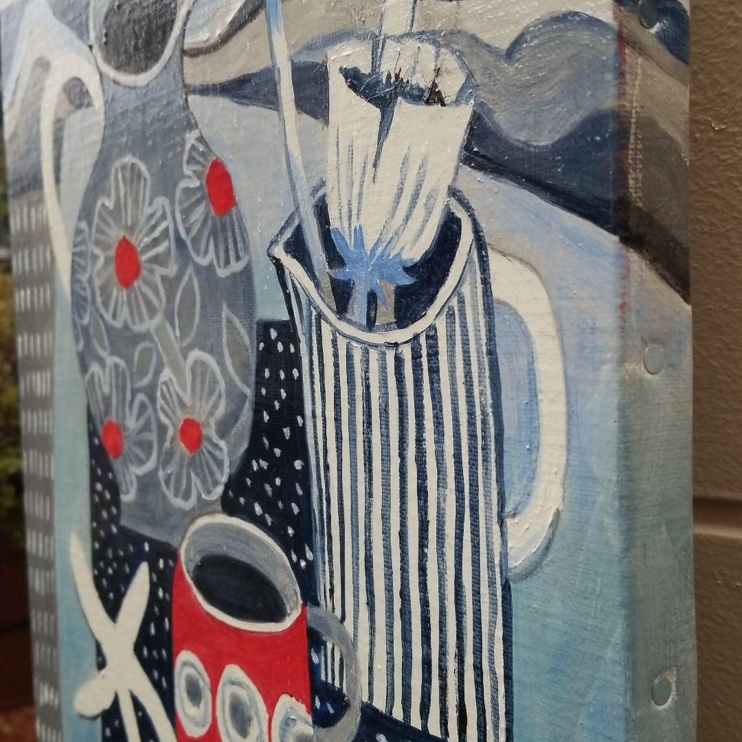 油絵 専用 月を見ながらのティータイム