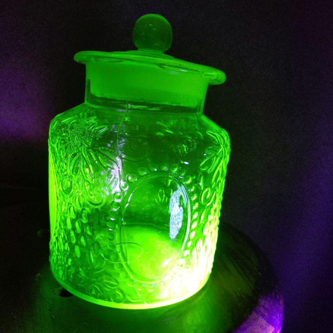 アンティーク 飴屋瓶 あめや瓶 ウランガラス和ガラス 菓子瓶 古道具 レトロ