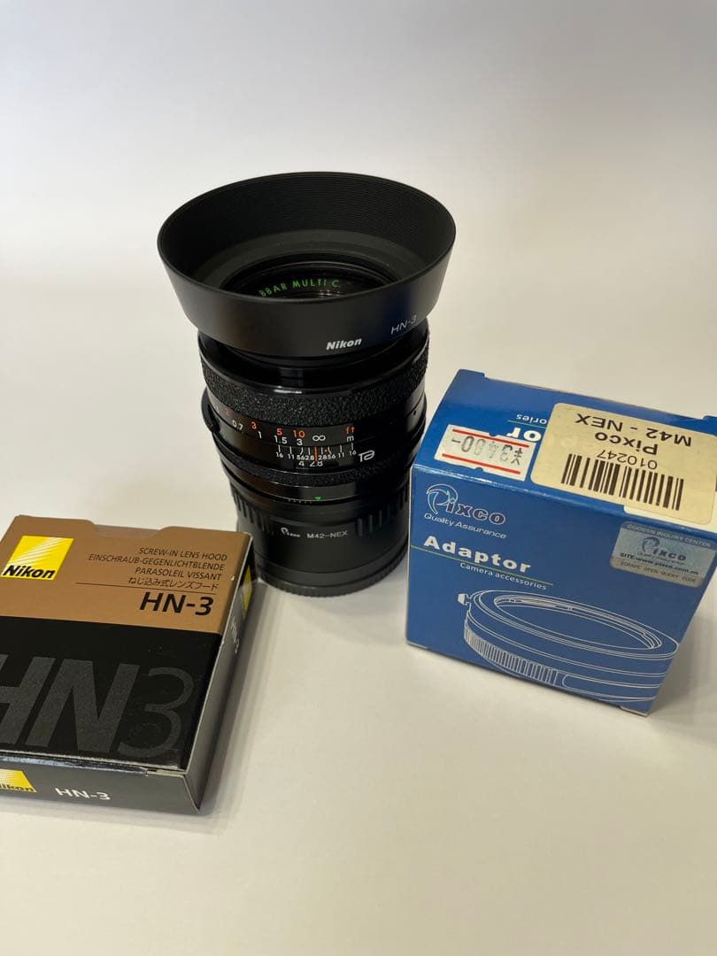 sonyEレンズ 銘品TAMRON28mm F2.8 BBARNikonフード付