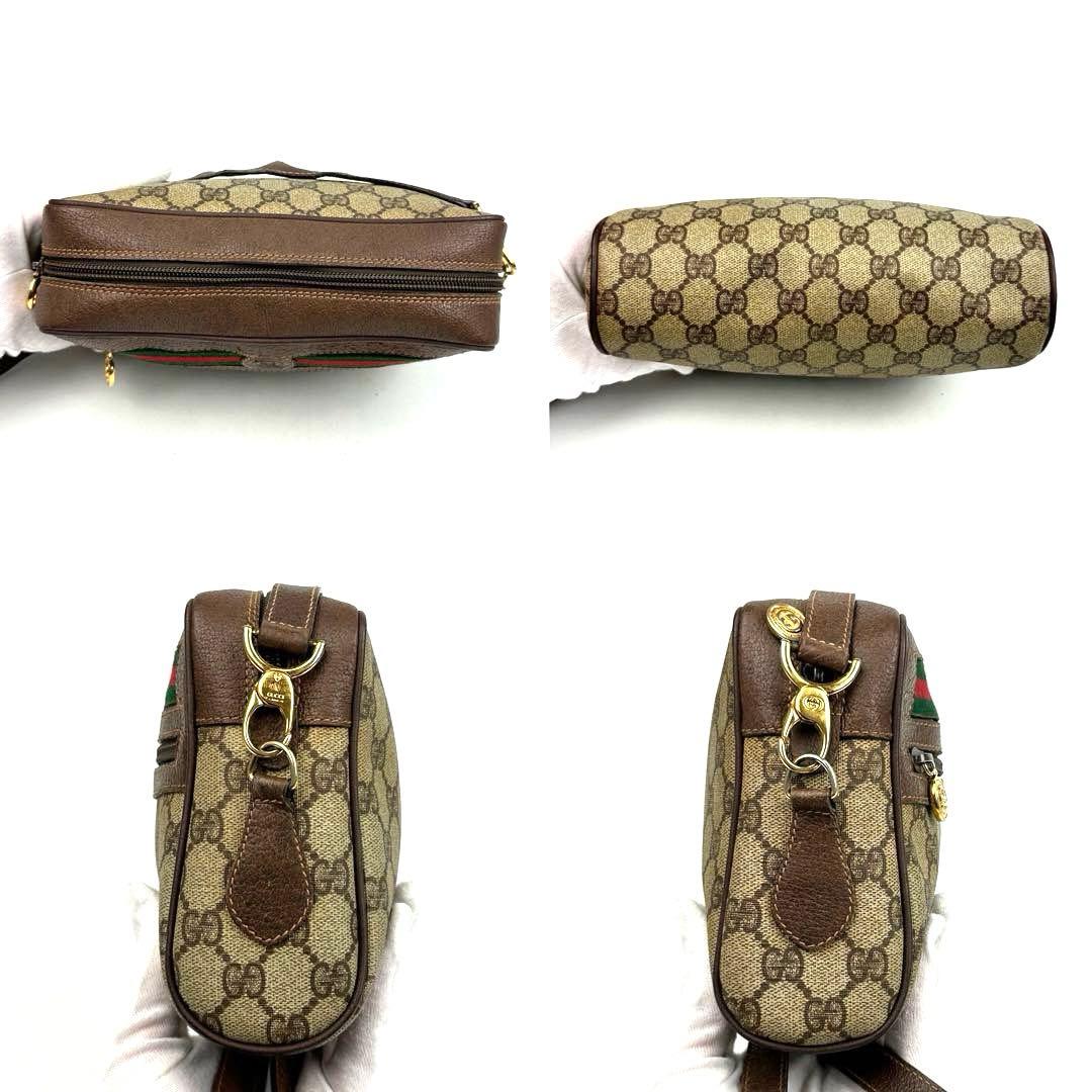 美品】グッチ ショルダーバッグ GGスプリーム シェリーライン PVC