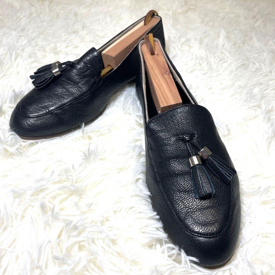 美品】BARcLAYバークレータッセルローファー レザーブラック23.5cm