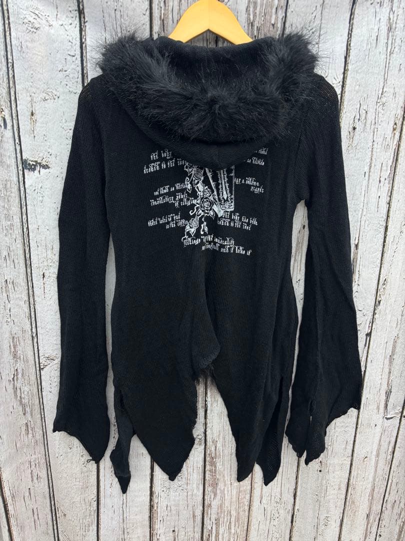 Y57】h.naoto blood ファー付き 変形カーディガン - メルカリ