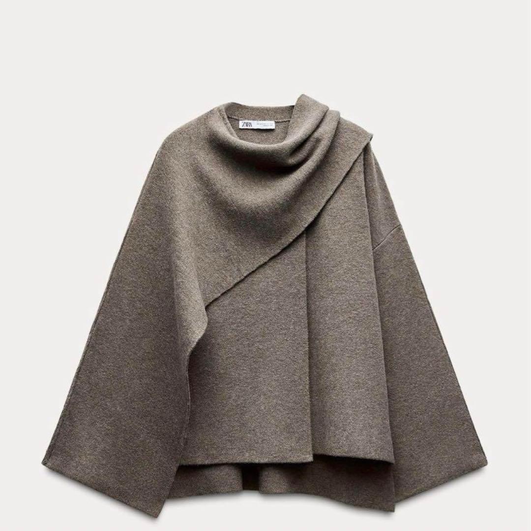 新品タグ付 ZARA ケープショートコートグレー S-M サイズ - メルカリ