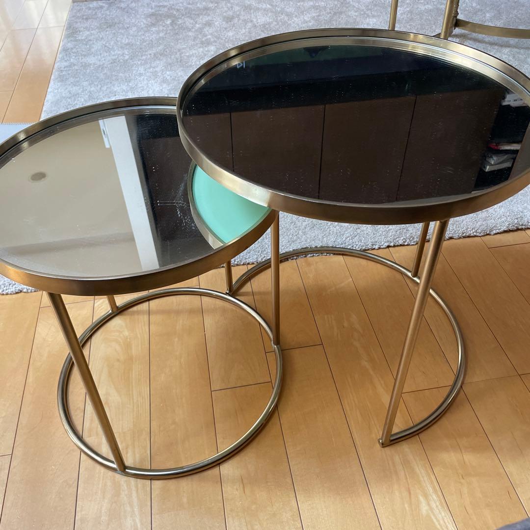 ZARA HOME ガラステーブル サイドテーブル ゴールド ザラホーム ロー