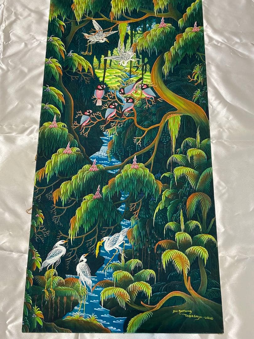 【即購入可】バリ島絵画 バリアート バリ絵画 しあわせTREE 正方形 バリ ドットアート バリアート 絵画