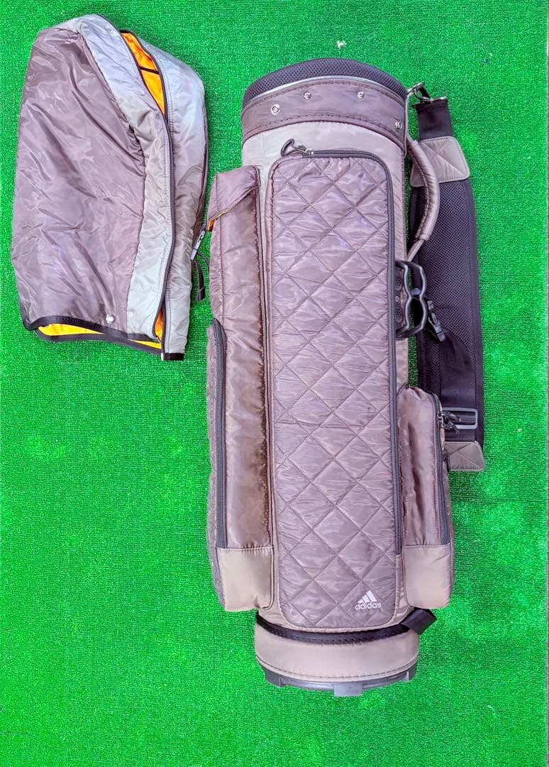 adidas キャディバッグ 軽量 9型 2.9kg カモブラウン アディダス