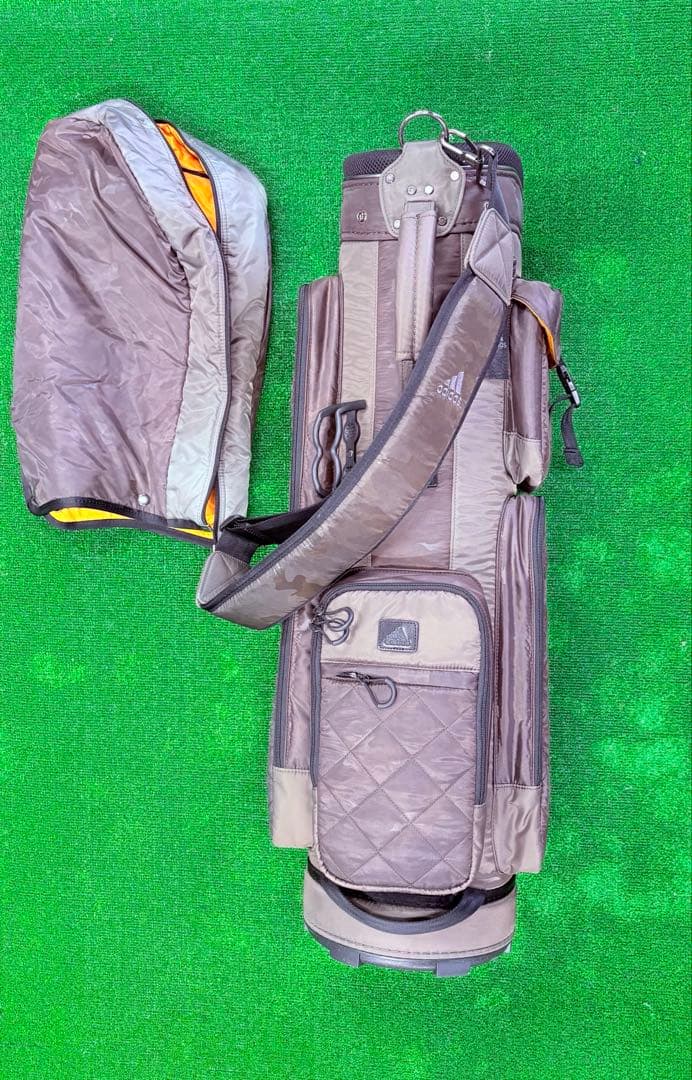 adidas キャディバッグ 軽量 9型 2.9kg カモブラウン アディダス