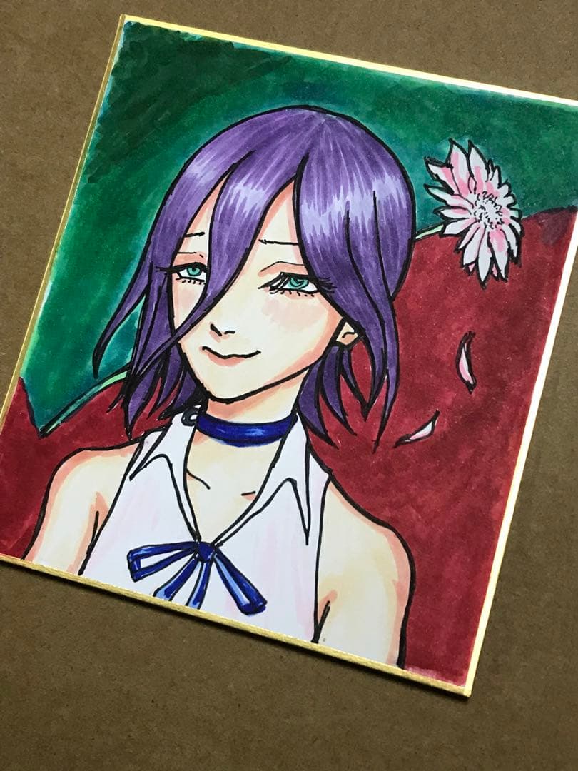 チェンソーマン レゼ② ファンアート 手描きミニ色紙 - メルカリ