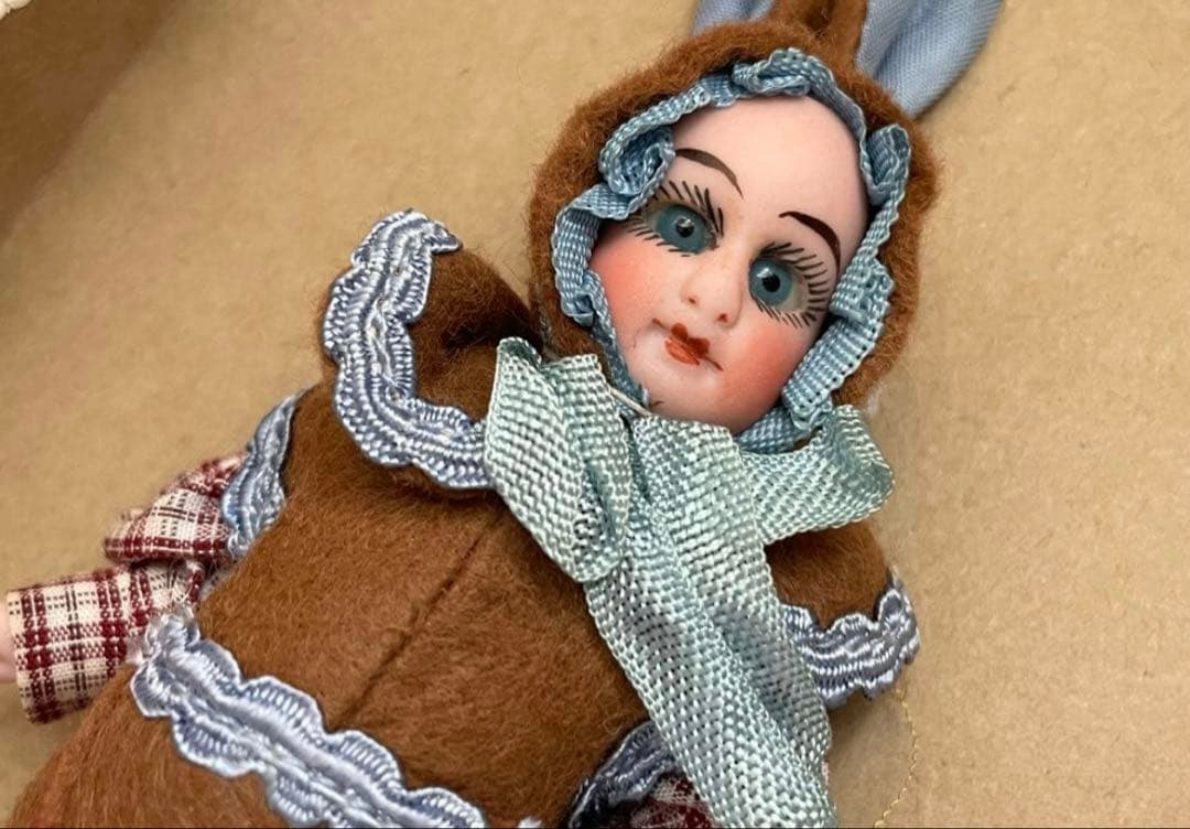 アンティーク Hertwig うさぎ ビスクドール ミニョネット オリジナル箱