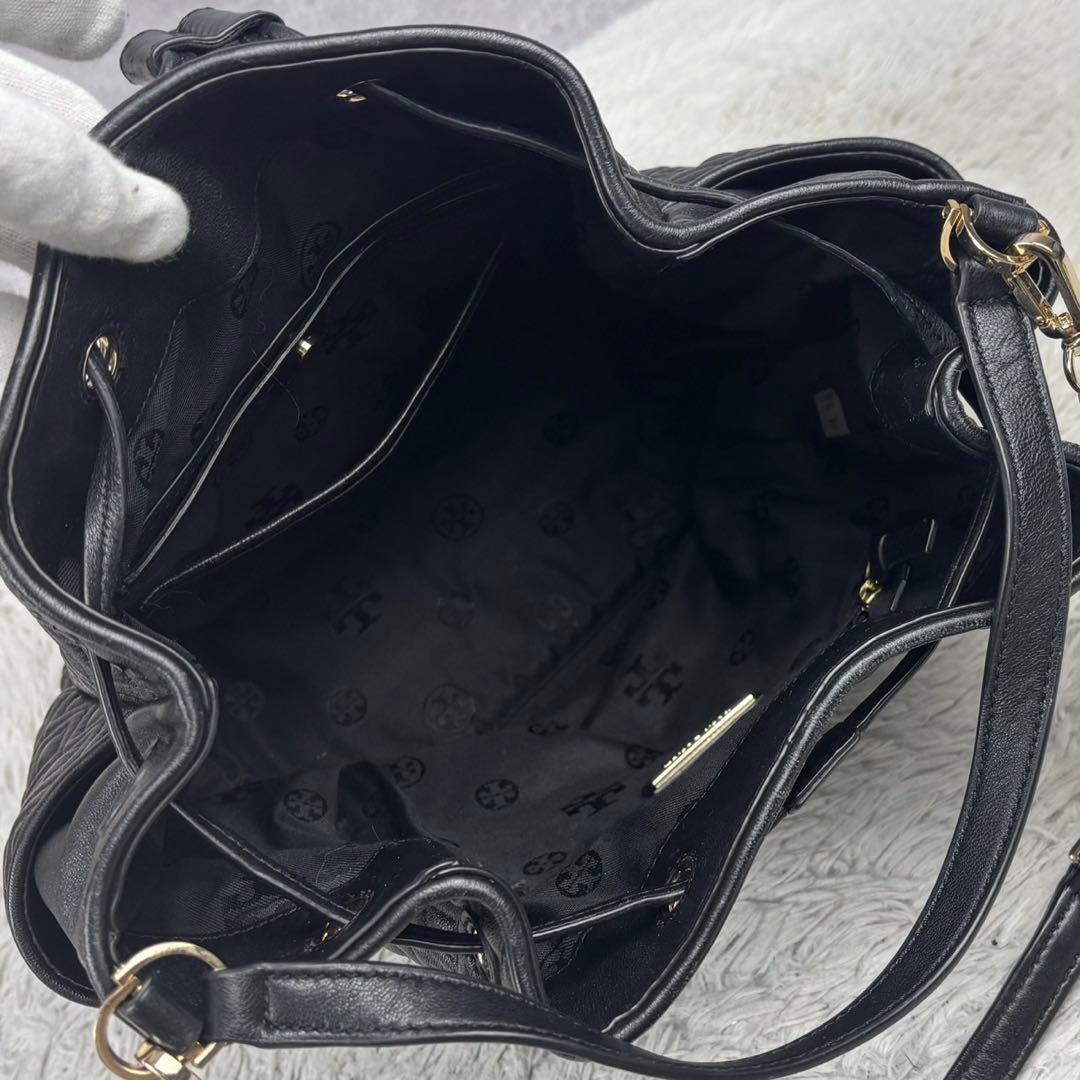 極美品 トリーバーチ レザー 2way 巾着 斜め掛け フレミング 黒