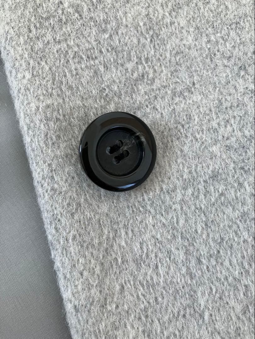 23区 グレー アンゴラ ウール コート ブルーフォックス ファー付き