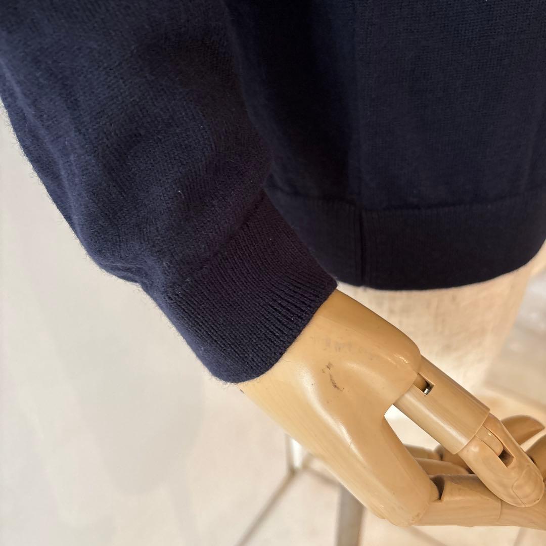 ロベルトコリーナ／モックネックニット／12ゲージ／ダークネイビー／50