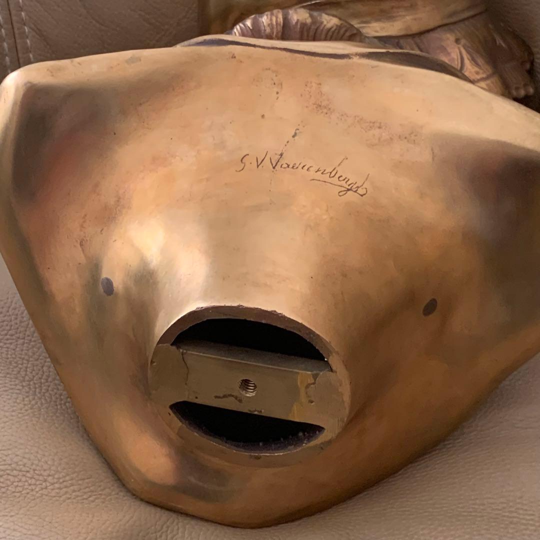 A. GORI ブラス製 女性胸像 約27cm