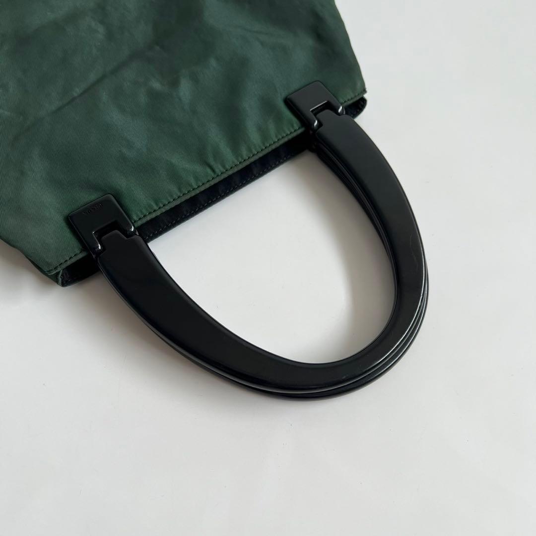 90s PRADA PLASTIC HANDLE NYLON HAND BAG