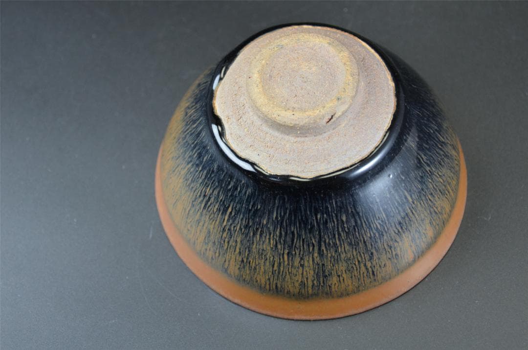 宋代 油滴天目 建窯兔毫窯変天目茶碗/中国古玩・唐物・禾目天目 茶道具