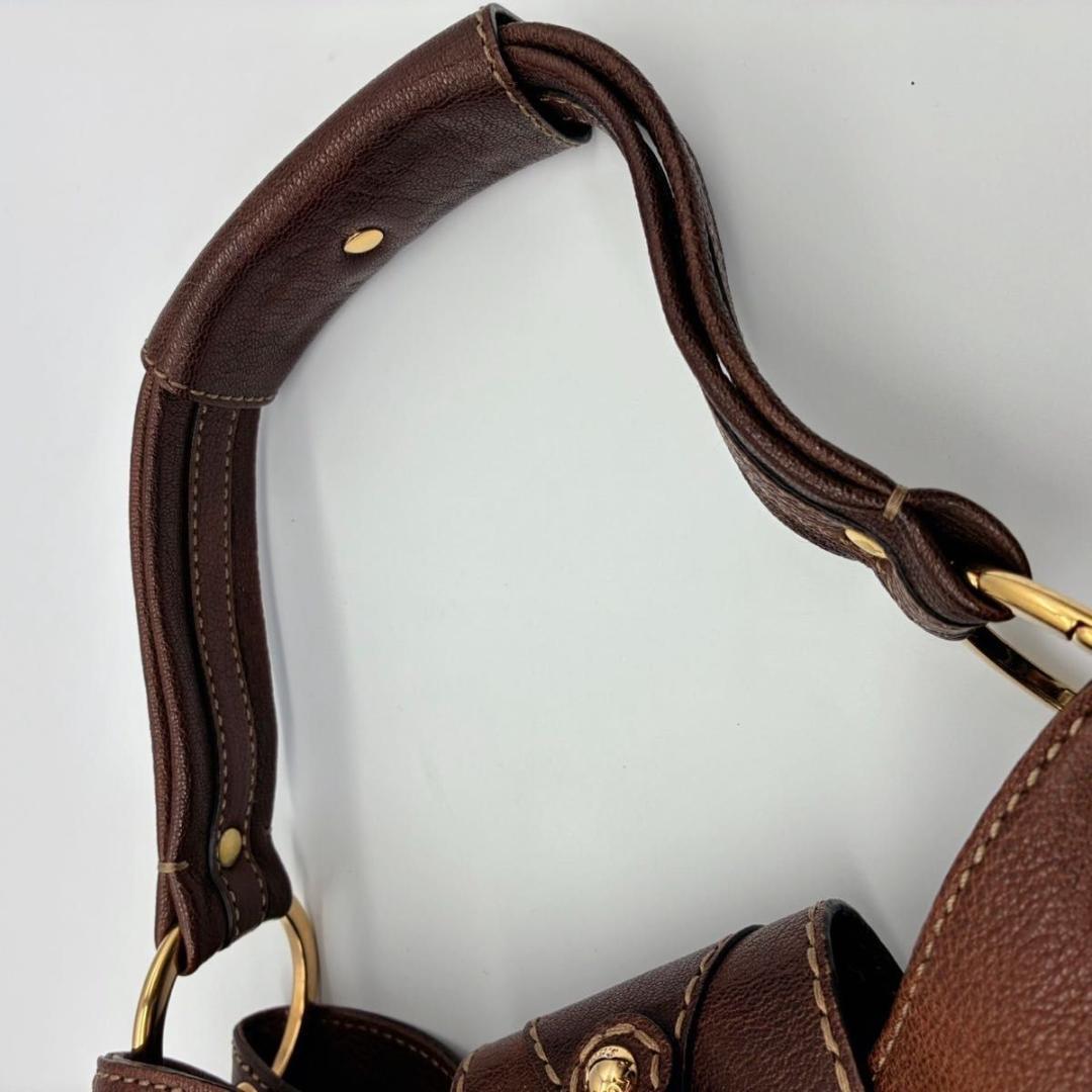 トッズ ホーボー ワンショルダー ショルダーバッグ ブラウン ゴールド