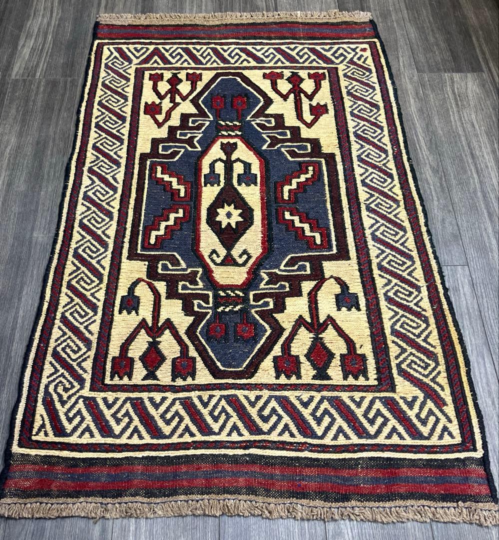 ヴィンテージ トライバルラグスマックキリムアフガニスタン手織り
