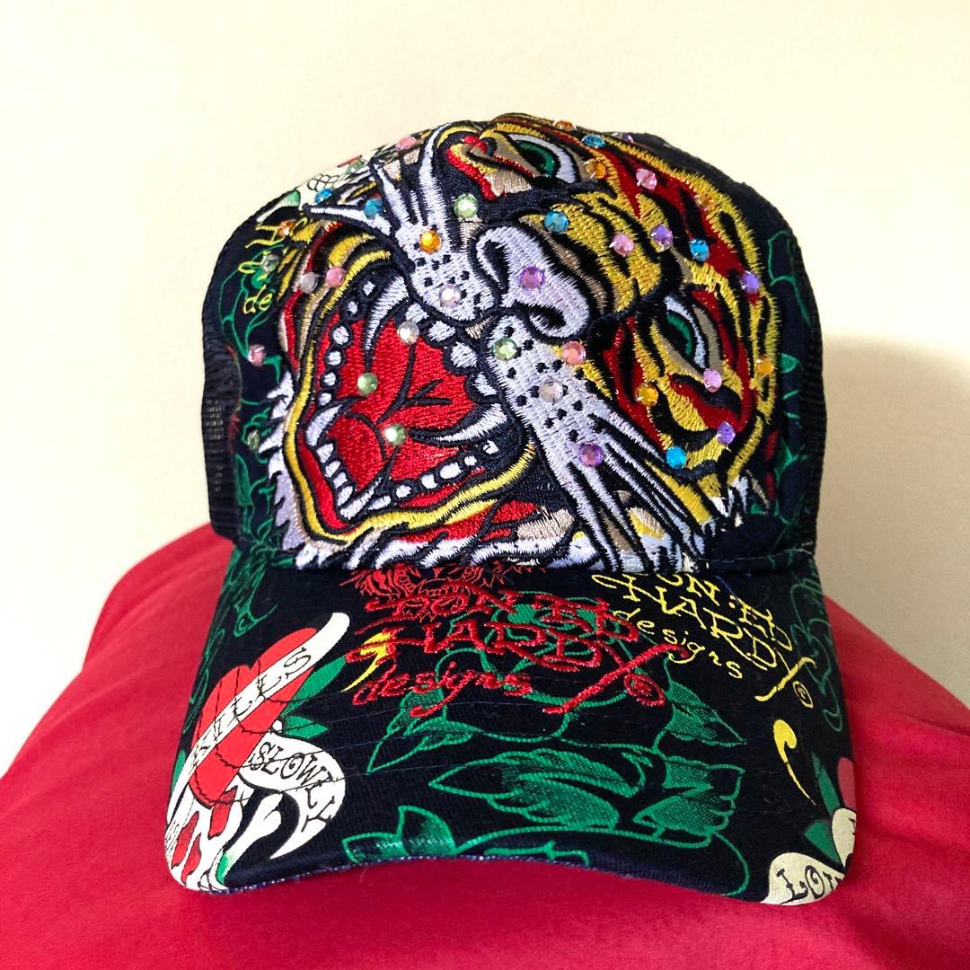 エドハーディー Ed Hardy キャップ 帽子 スカル ドクロ 虎 刺繡 - メルカリ
