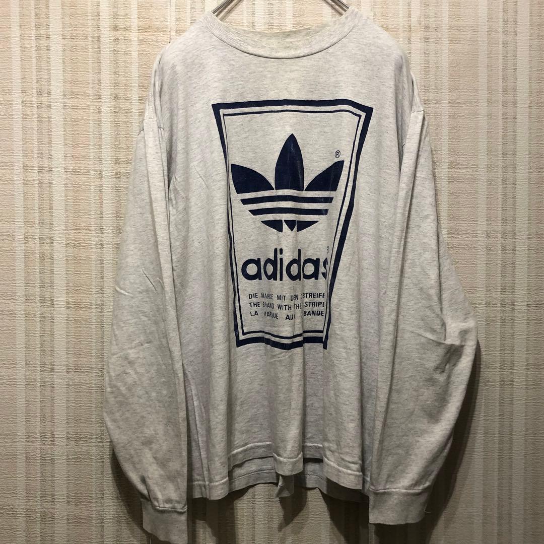 90s USA製 常田大希 adidas アディダス ロンT 両面プリント 反転