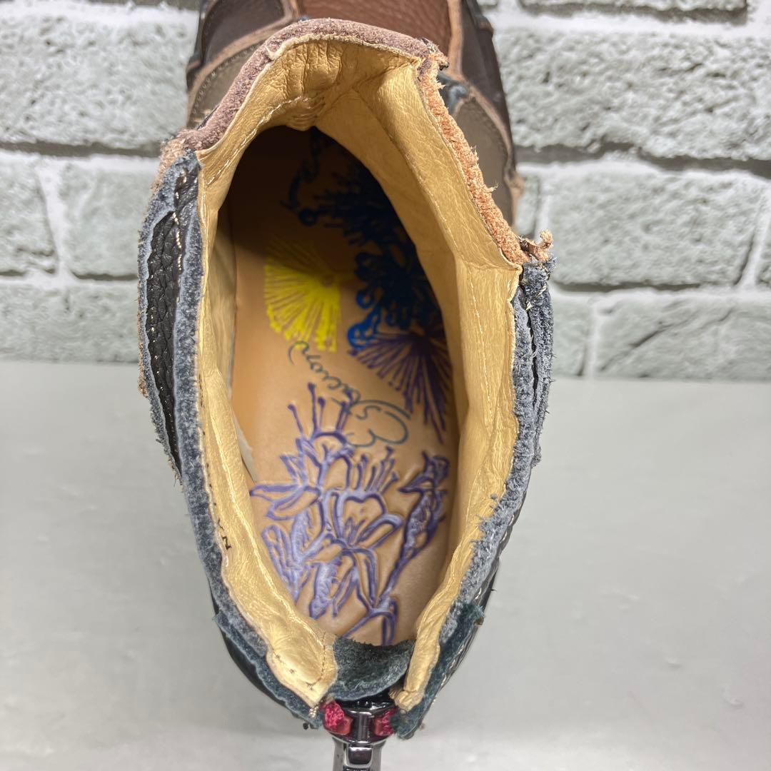 【レア】エスタシオン メンズ ブーツ 25.5cm パッチワーク バックジップ