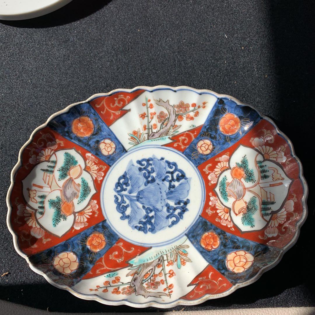 古伊万里、小判形、ワレ、カケ、キズなし、